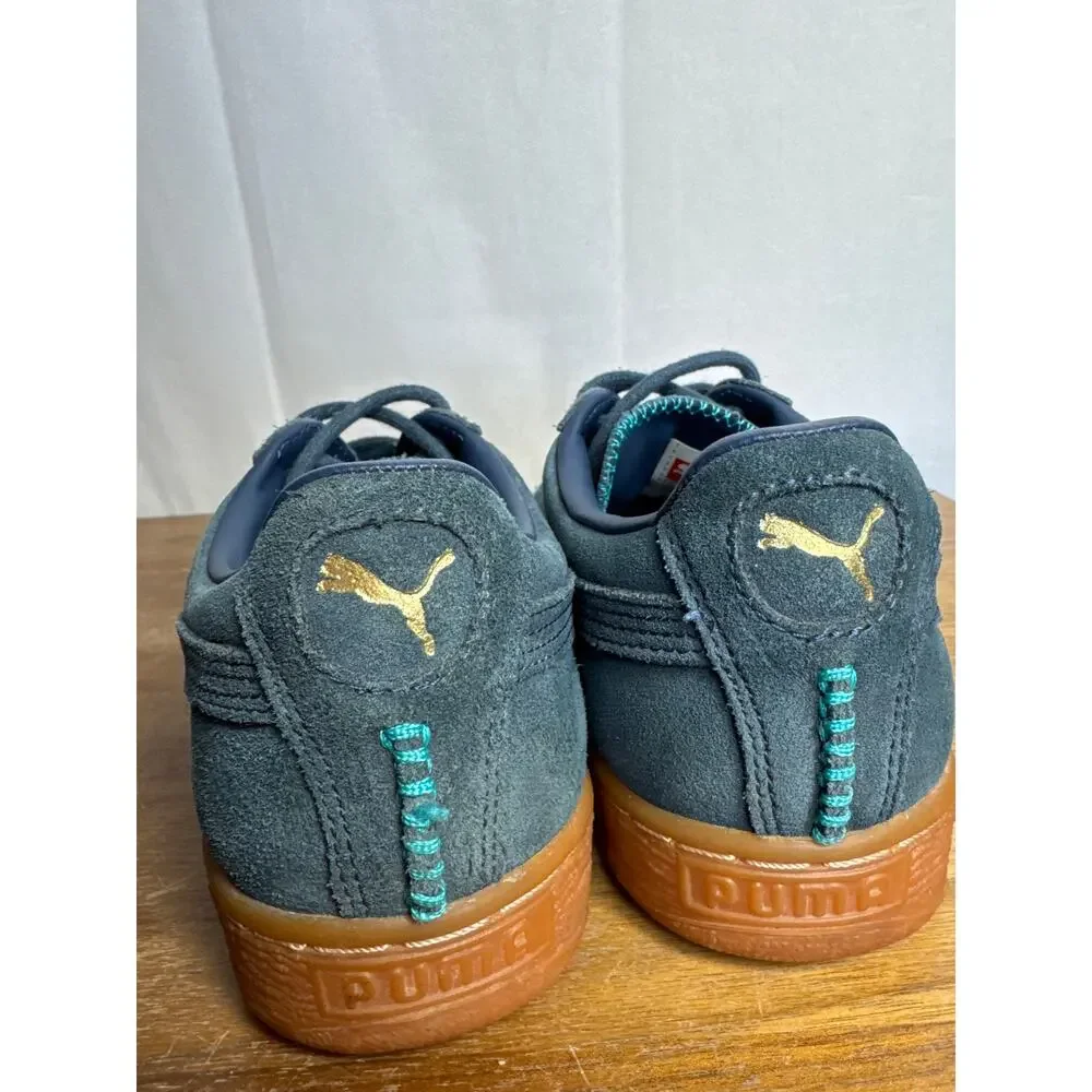 Puma Suede Crafted Pack Size 7 Mens Blue Shoes 356172 Gum Soles Classic Sneakers
